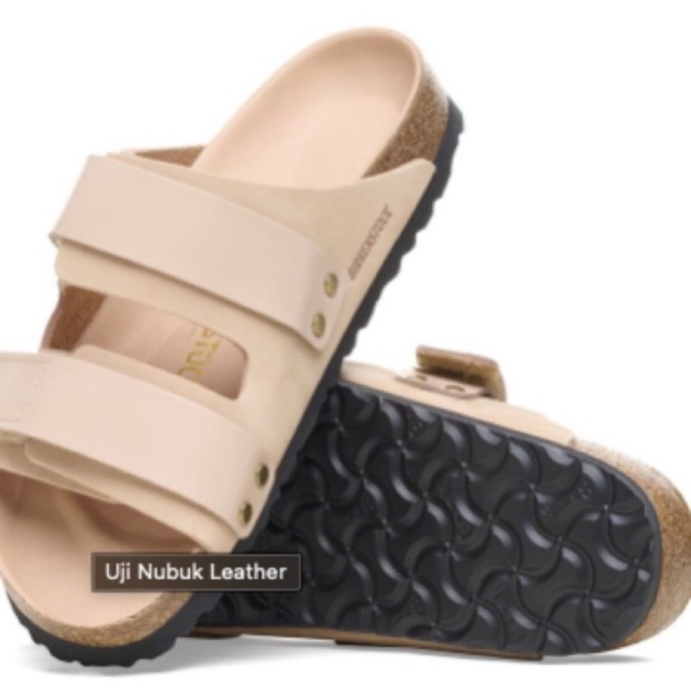 NWT! Birkenstock Sandals Uji Nubuck Leather. New Beige - Picture 2 of 6